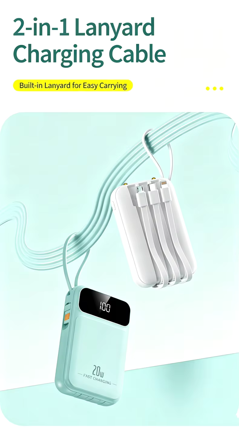 20000mAh Mini Power Bank Fast Charge Powerbank CCC Portable External Battery for iPhone Xiaomi Huawei Samsung