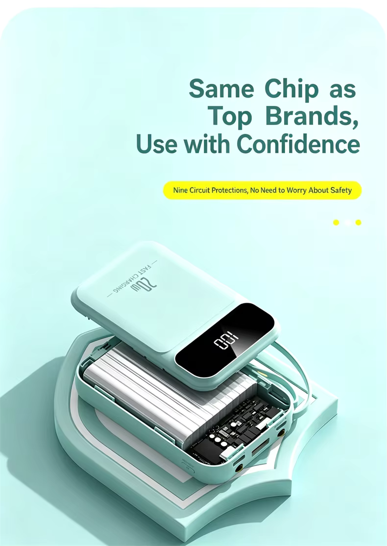 20000mAh Mini Power Bank Fast Charge Powerbank CCC Portable External Battery for iPhone Xiaomi Huawei Samsung