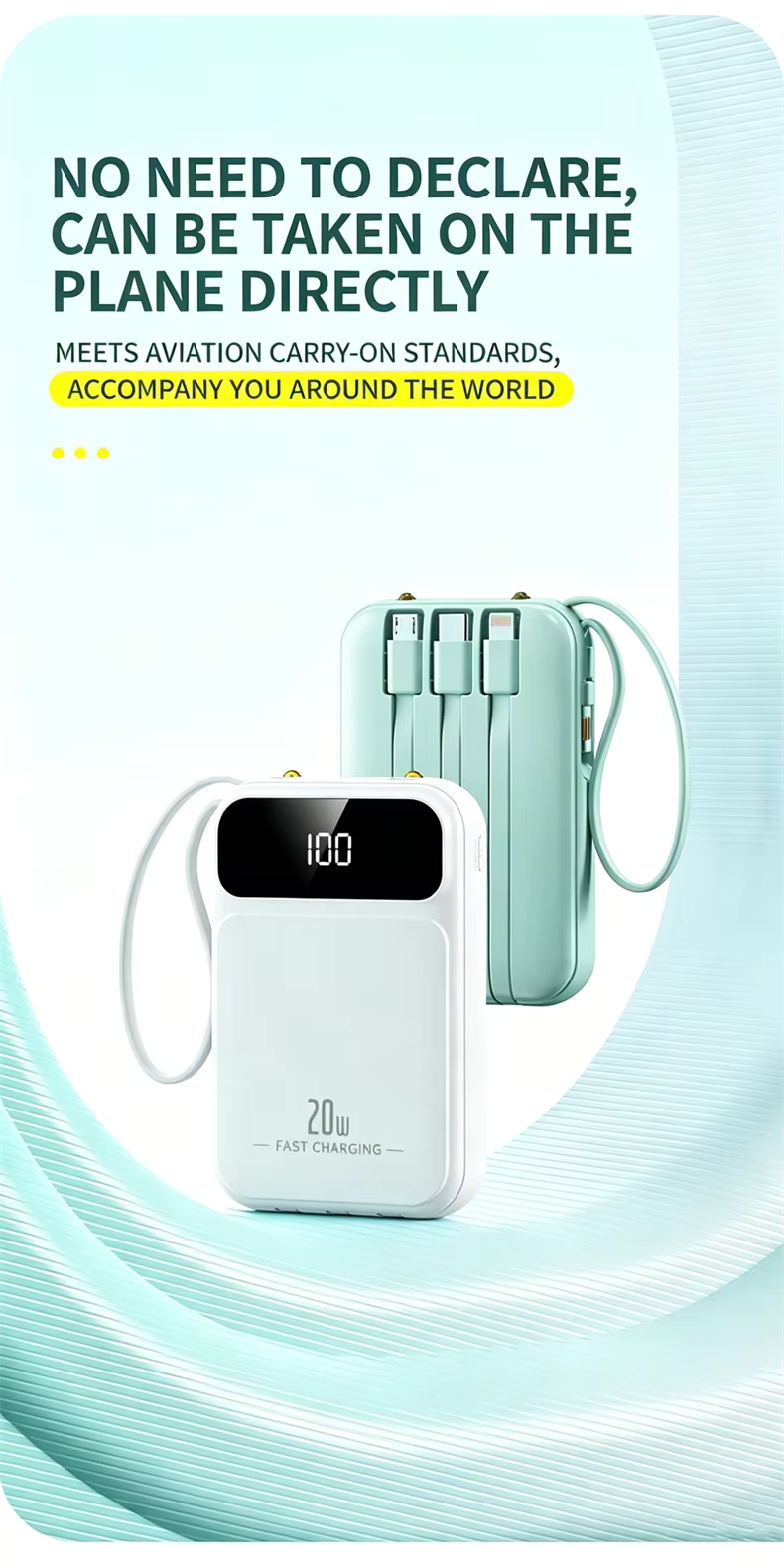 20000mAh Mini Power Bank Fast Charge Powerbank CCC Portable External Battery for iPhone Xiaomi Huawei Samsung