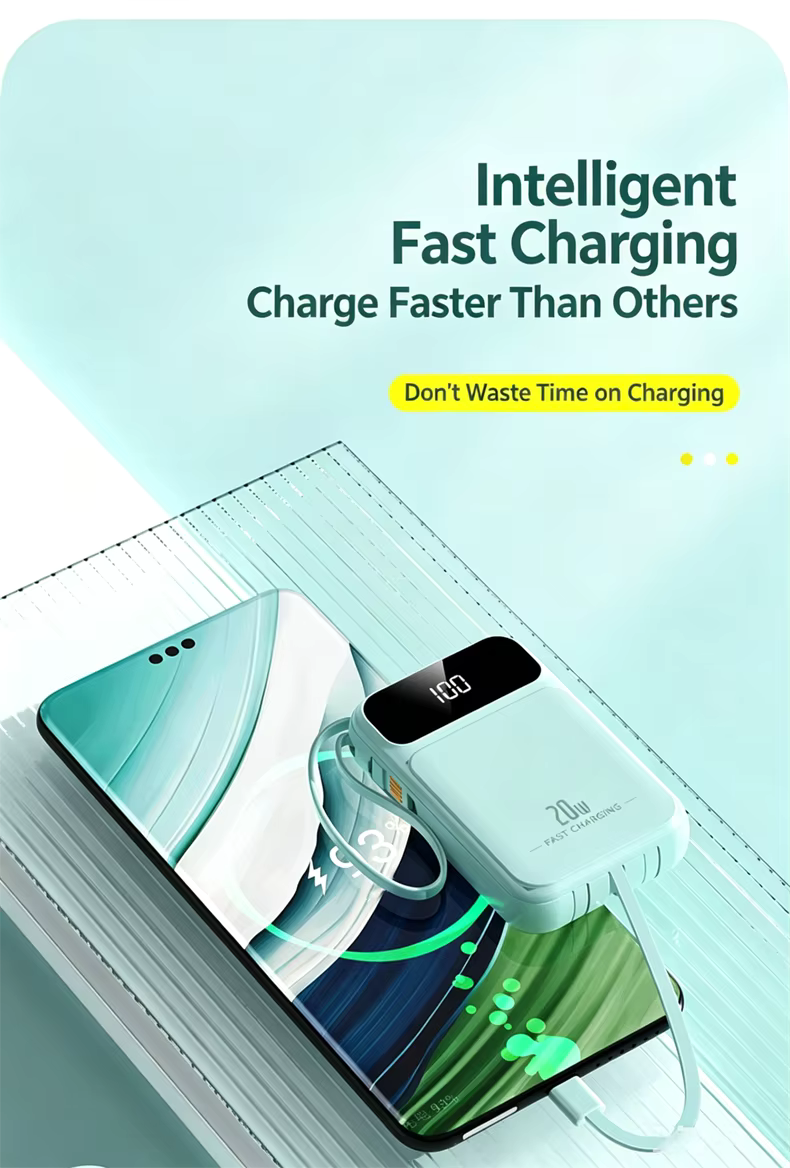 20000mAh Mini Power Bank Fast Charge Powerbank CCC Portable External Battery for iPhone Xiaomi Huawei Samsung