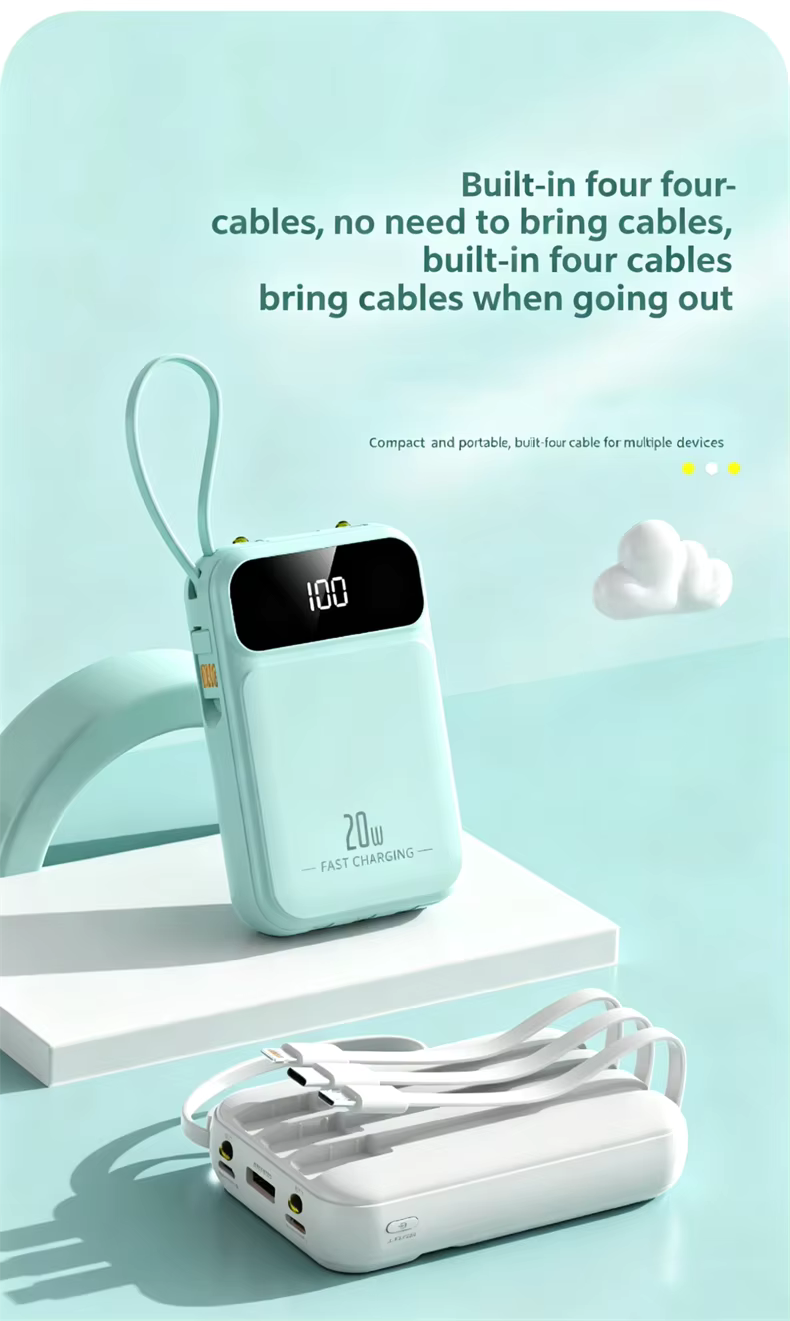 20000mAh Mini Power Bank Fast Charge Powerbank CCC Portable External Battery for iPhone Xiaomi Huawei Samsung