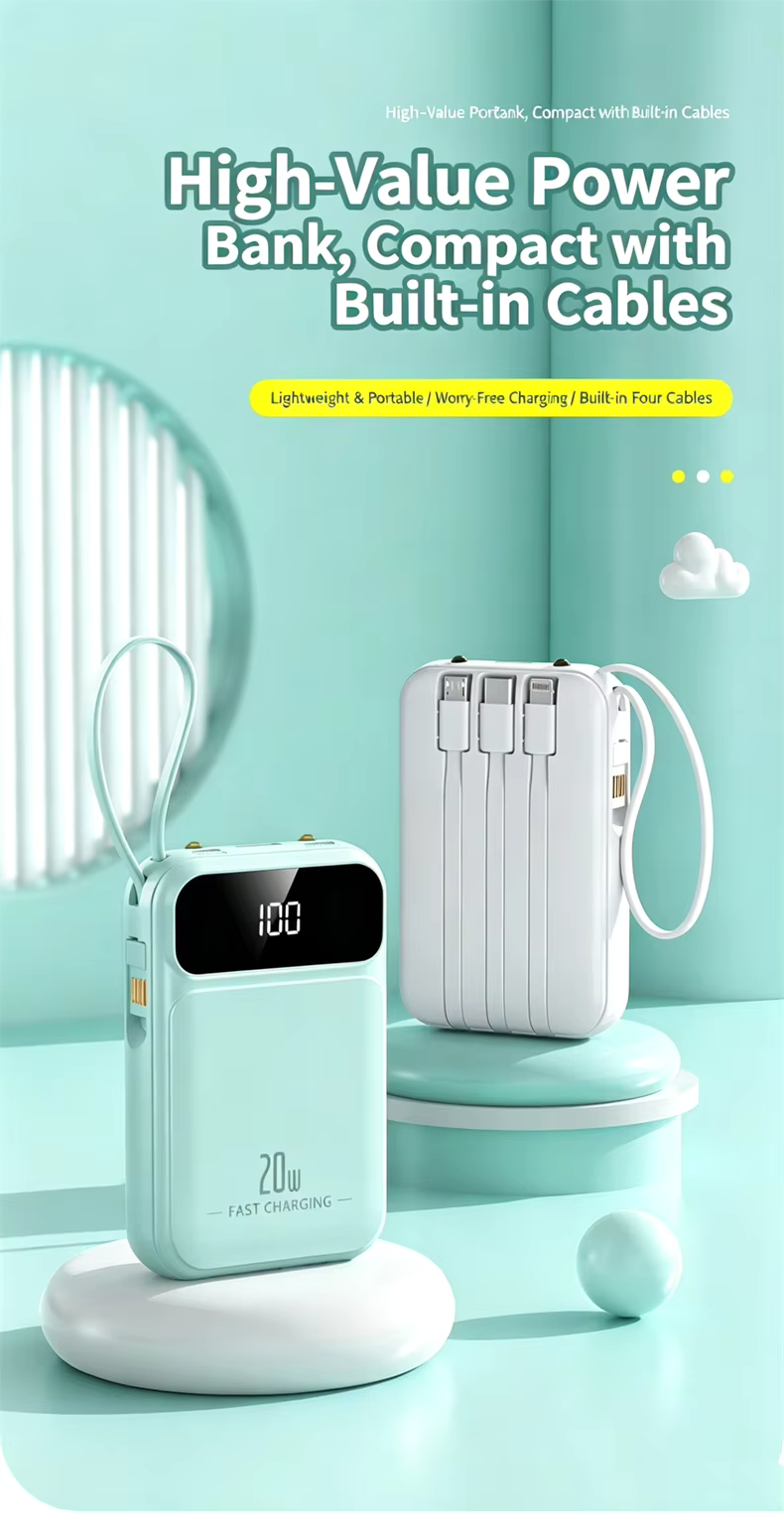 20000mAh Mini Power Bank Fast Charge Powerbank CCC Portable External Battery for iPhone Xiaomi Huawei Samsung
