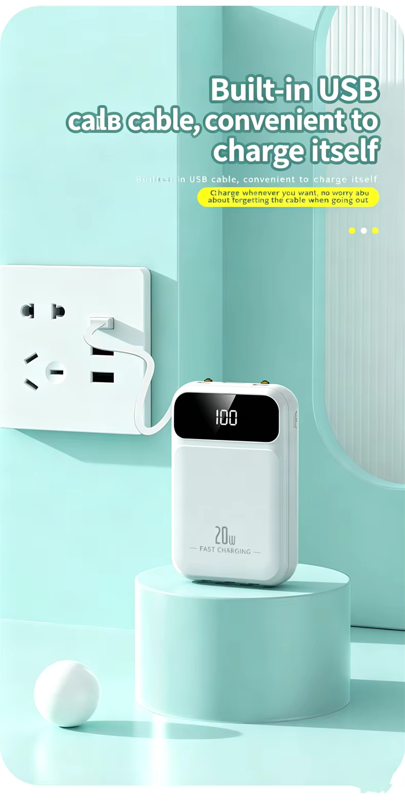 20000mAh Mini Power Bank Fast Charge Powerbank CCC Portable External Battery for iPhone Xiaomi Huawei Samsung